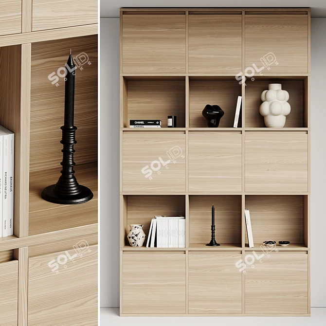 Scandi Decor Shelf with Objects 3D model image 2