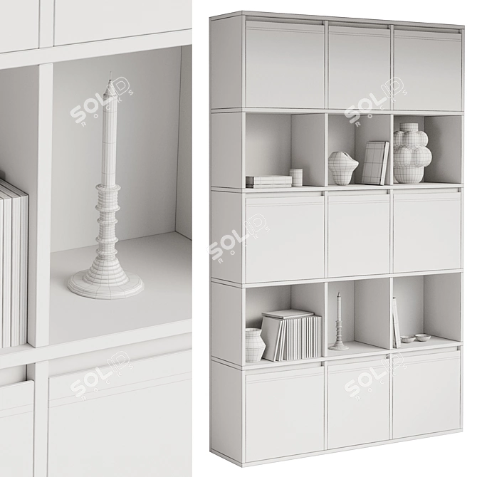 Scandi Decor Shelf with Objects 3D model image 6