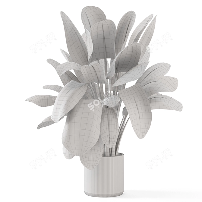  Handmade Stone Pot Indoor Plants 3D model image 5