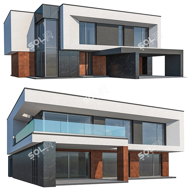 Modern House ST44 3D model image 1