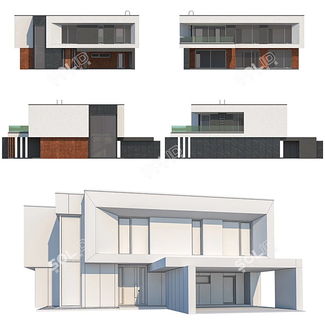 Modern House ST44 3D model image 3