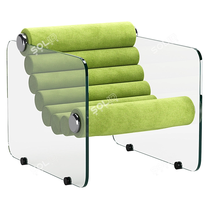 Retro 'Hyaline' Armchairs by Fabio Lenci 3D model image 1