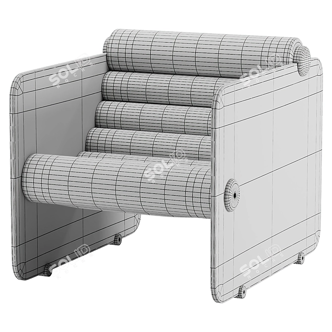Retro 'Hyaline' Armchairs by Fabio Lenci 3D model image 3