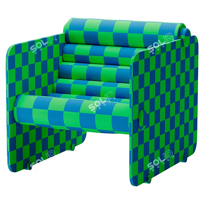 Retro 'Hyaline' Armchairs by Fabio Lenci 3D model image 4