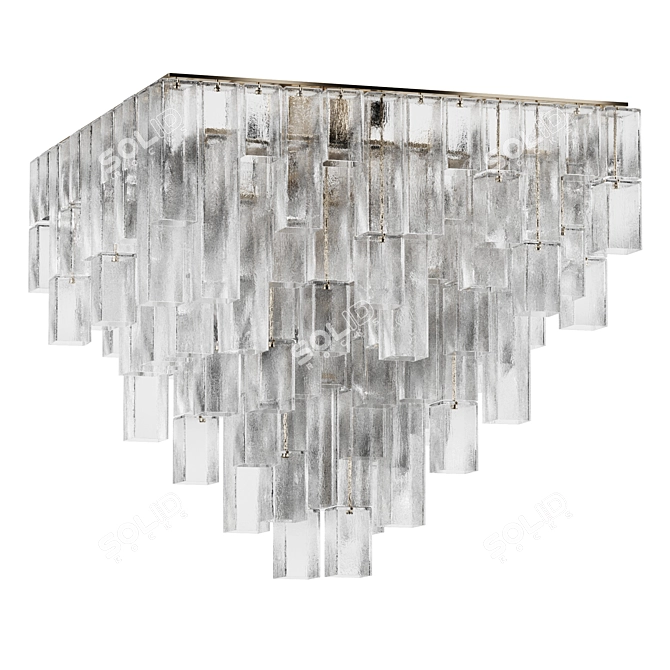 Asymmetric Deco Crystal Chandelier 3D model image 1