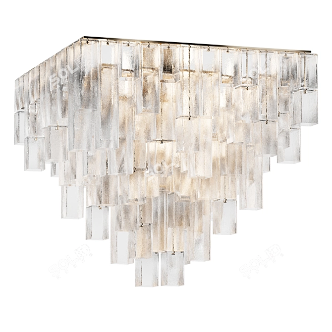 Asymmetric Deco Crystal Chandelier 3D model image 2