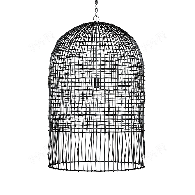 Modern Rattan Net Pendant 3D model image 1