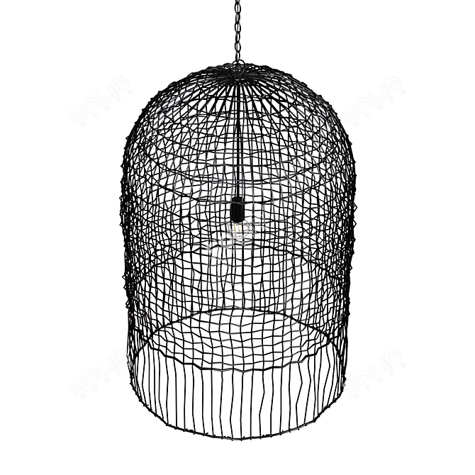 Modern Rattan Net Pendant 3D model image 2