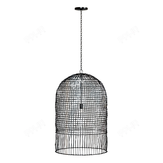 Modern Rattan Net Pendant 3D model image 3