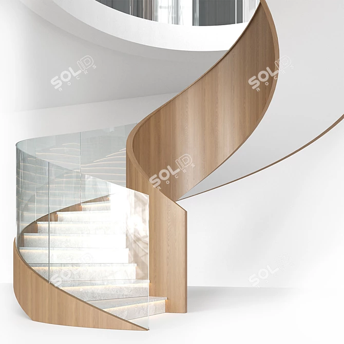 Modular Spiral Staircase Kit 3D model image 2