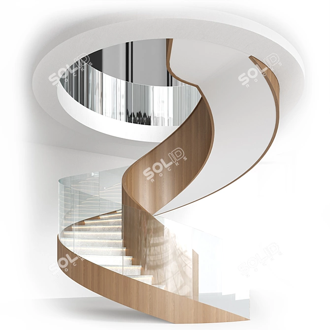 Modular Spiral Staircase Kit 3D model image 3