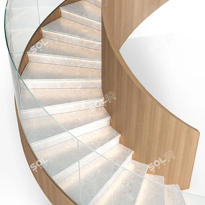 Modular Spiral Staircase Kit 3D model image 4