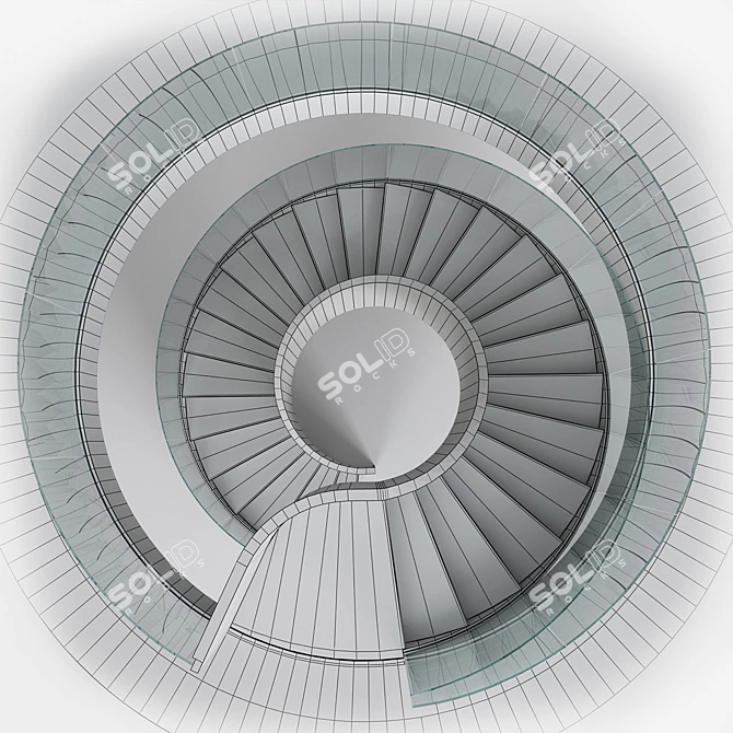 Modular Spiral Staircase Kit 3D model image 7