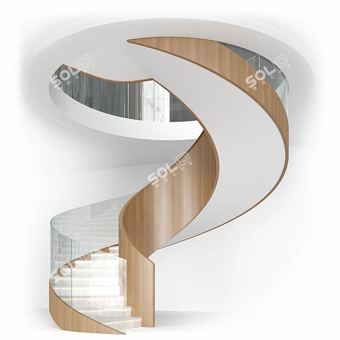 Modular Spiral Staircase Kit 3D model image 8