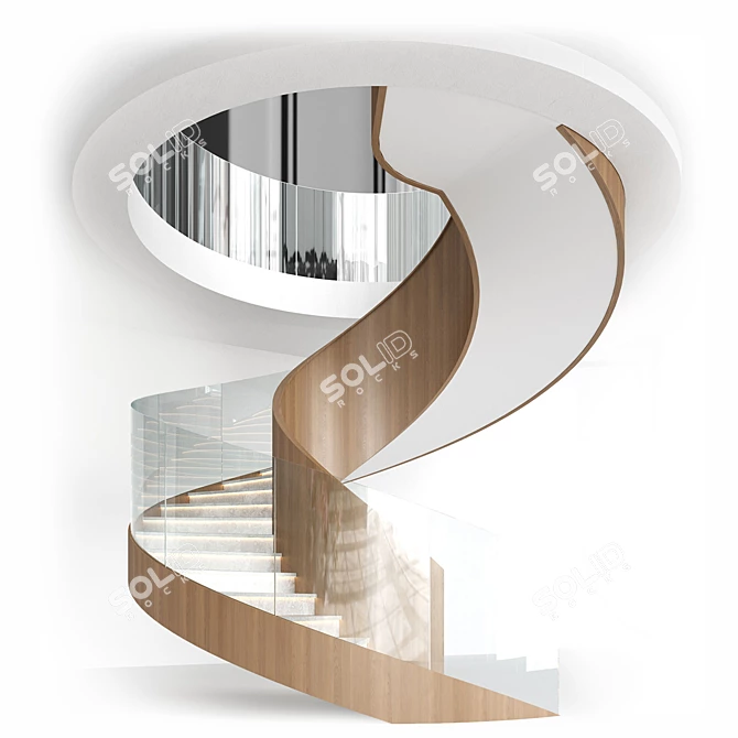 Modular Spiral Staircase Kit 3D model image 9