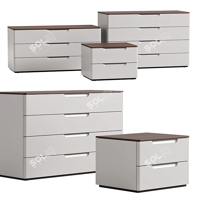 Molteni&C 7070 Drawer Units 3D model image 1