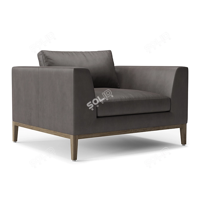  RH Italia Leather Chair Oak 3D model image 1