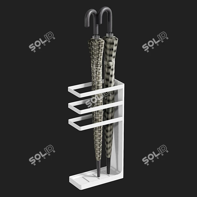 Modern Steel Umbrella Holder Stand 3D model image 1