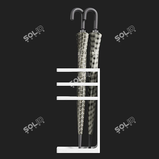 Modern Steel Umbrella Holder Stand 3D model image 2