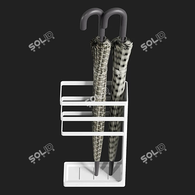 Modern Steel Umbrella Holder Stand 3D model image 3