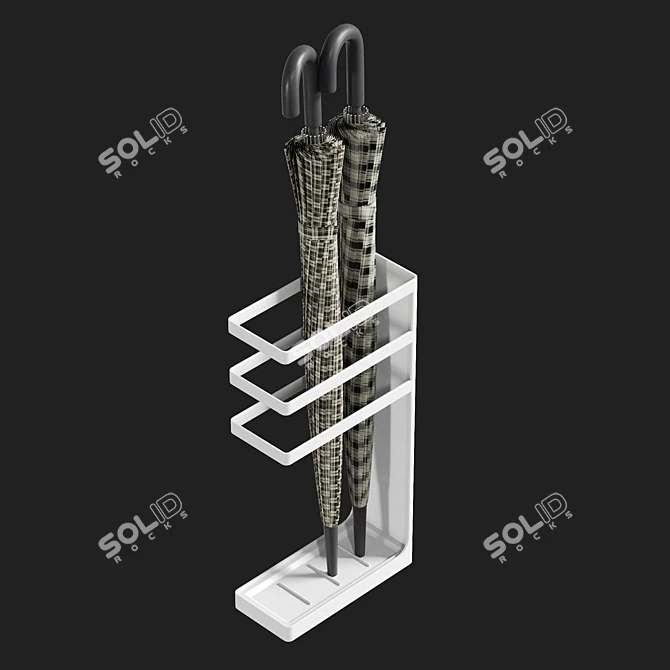 Modern Steel Umbrella Holder Stand 3D model image 5