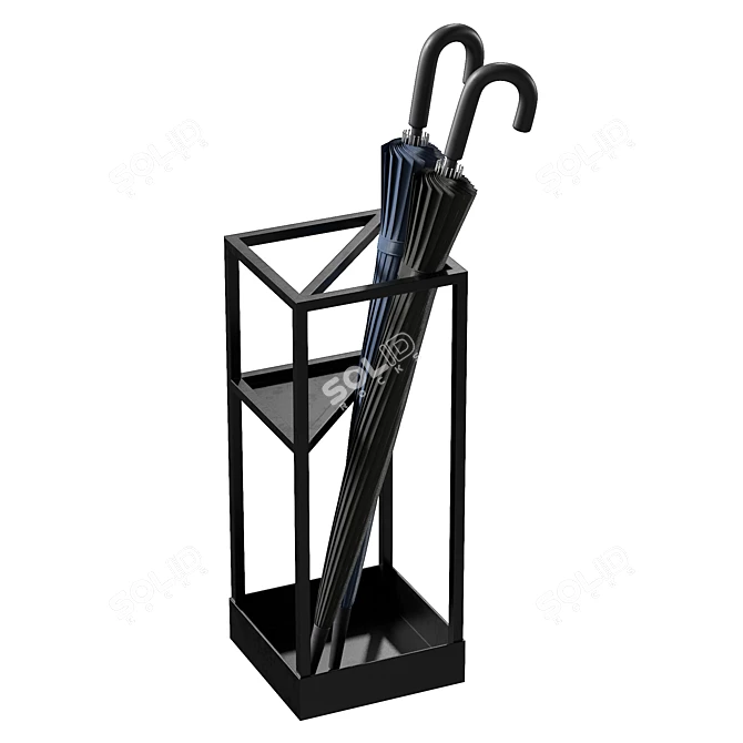 Modern Iron Umbrella Stand Holder 3D model image 3