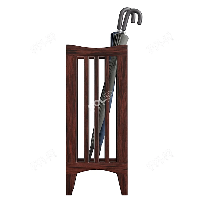 Solid Wood Umbrella Stand, UV Unwrapped 3D model image 2