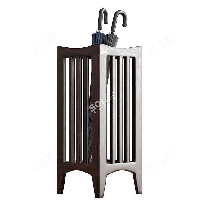 Solid Wood Umbrella Stand, UV Unwrapped 3D model image 4