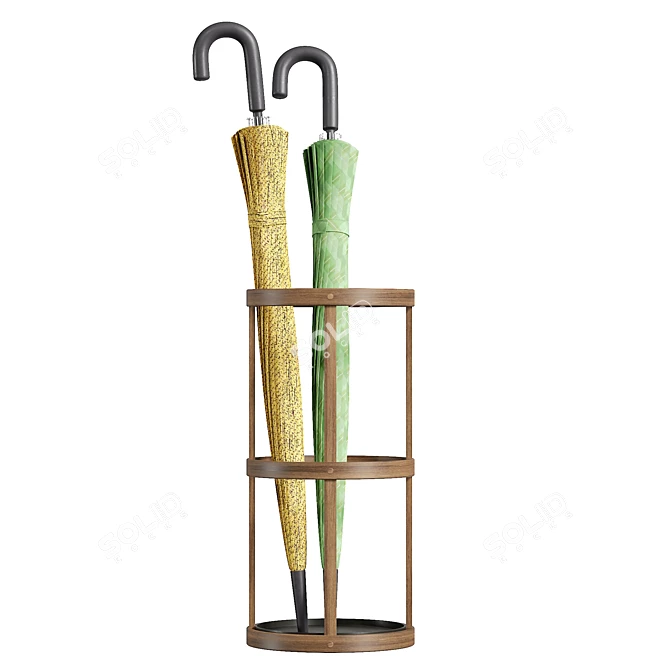 Modern Metal Umbrella Stand 3D model image 2