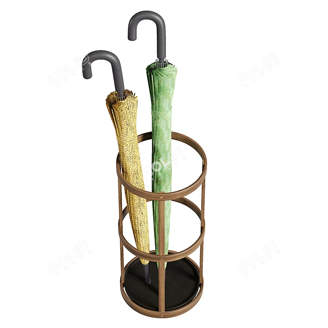 Modern Metal Umbrella Stand 3D model image 3