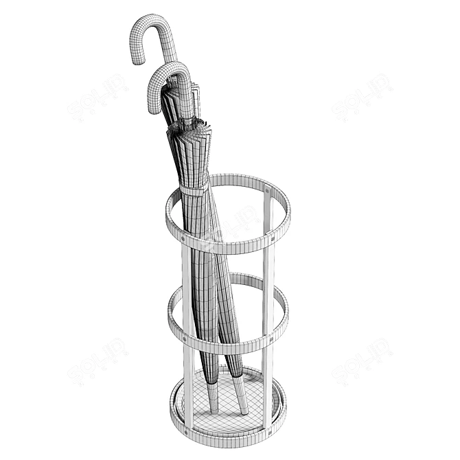 Modern Metal Umbrella Stand 3D model image 6