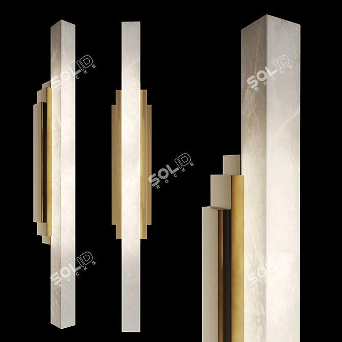 Modern Luxury Skyline Wall Sconce 3D model image 2