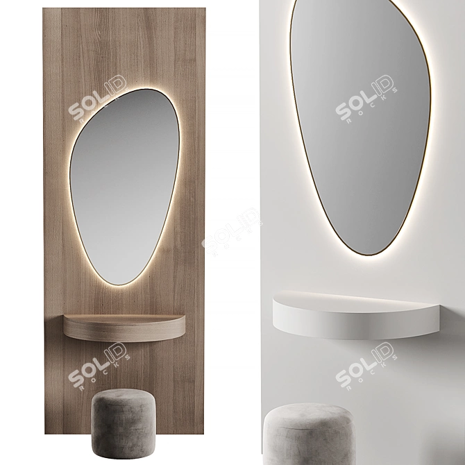 Elegant Dressing Table Set 02 3D model image 1