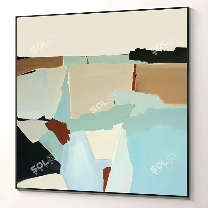 Abstract Canvas Photo Frame Set 3D model image 6