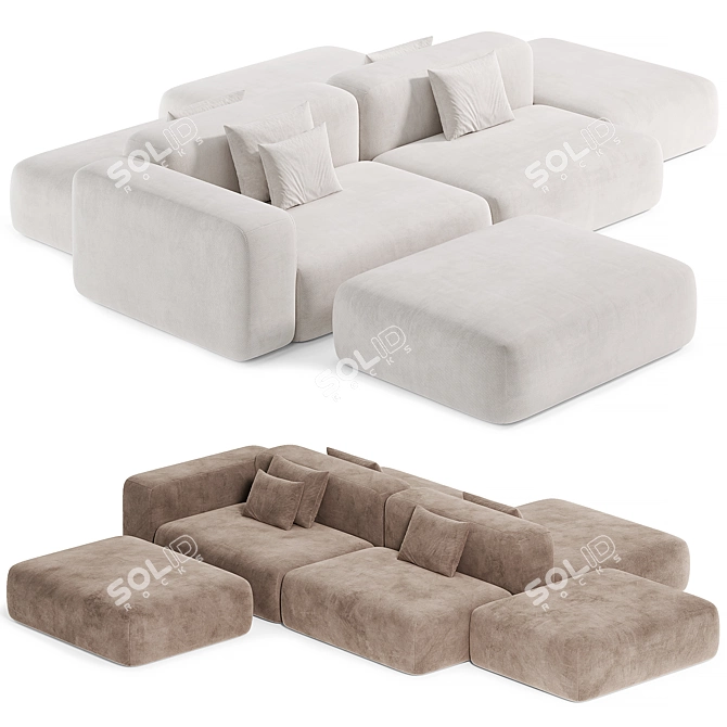  Siori FOBO Modular Sofa: Contemporary Design 3D model image 1