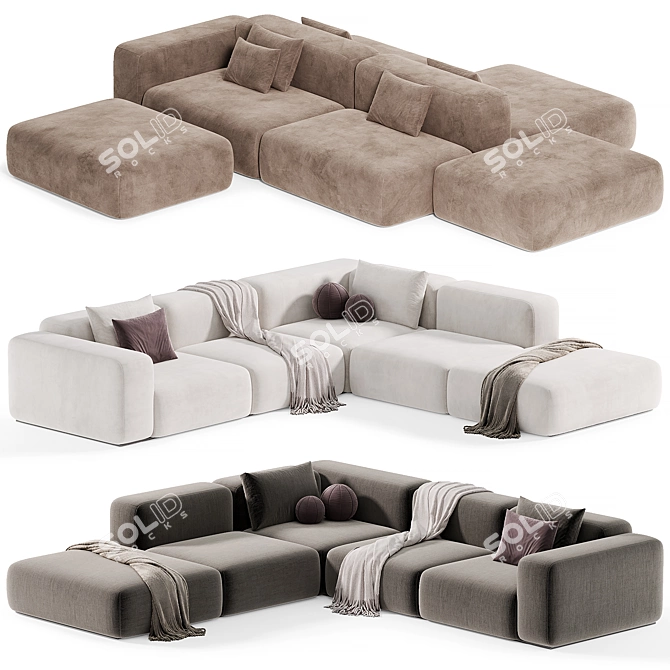  Siori FOBO Modular Sofa: Contemporary Design 3D model image 2