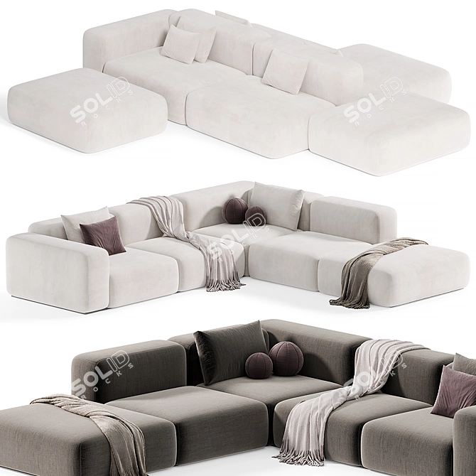  Siori FOBO Modular Sofa: Contemporary Design 3D model image 3