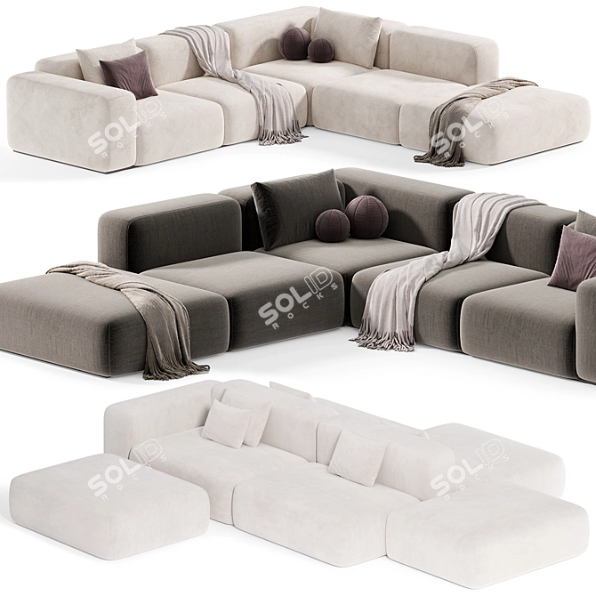  Siori FOBO Modular Sofa: Contemporary Design 3D model image 4