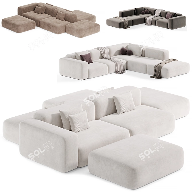  Siori FOBO Modular Sofa: Contemporary Design 3D model image 5