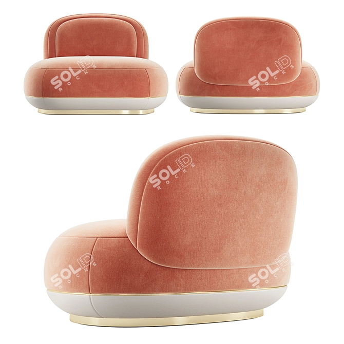 Luxurious Oshun Vetiver Armchair 3D model image 3