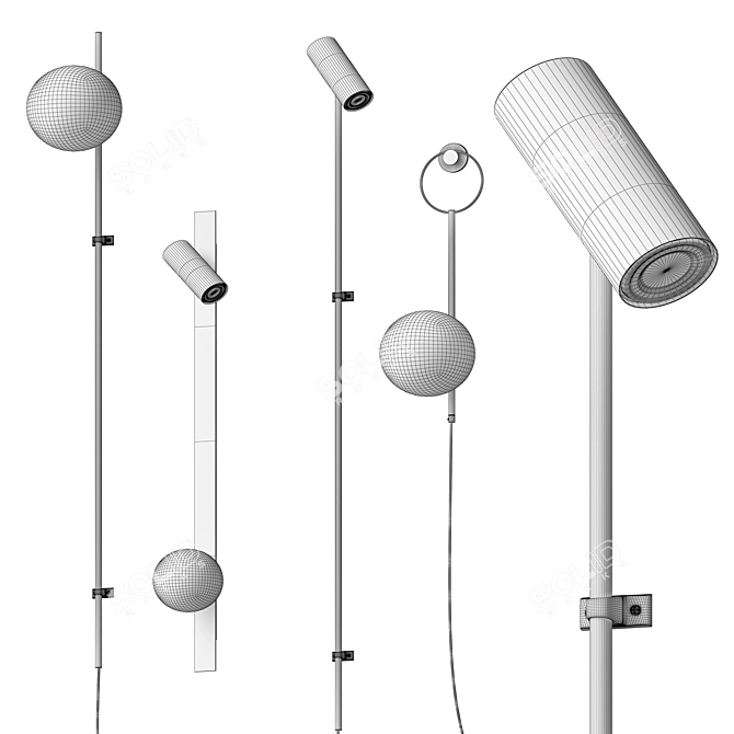 Designer Wall Lamps Collection 3D model image 3