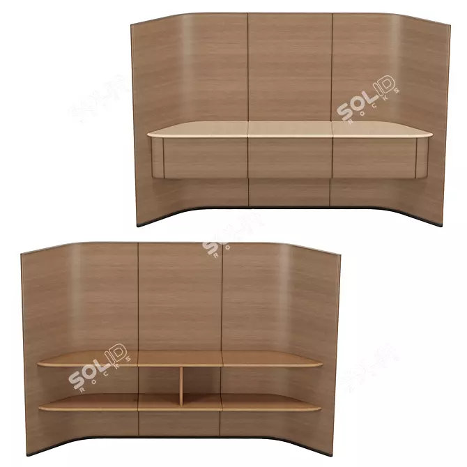 Luxury Trust Office Screen Panels 3D model image 4