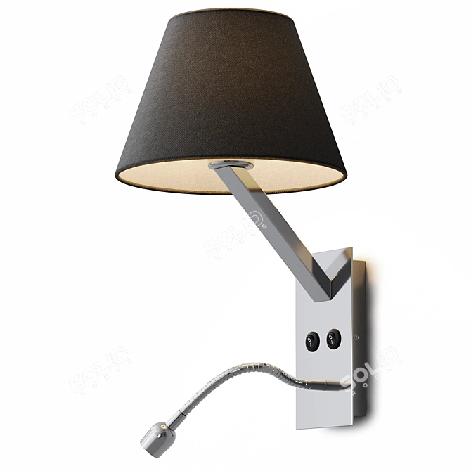 Modern Black Steel Wall Lamp 3D model image 1