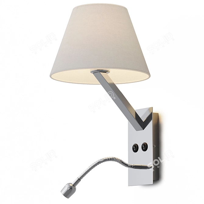 Modern Black Steel Wall Lamp 3D model image 2