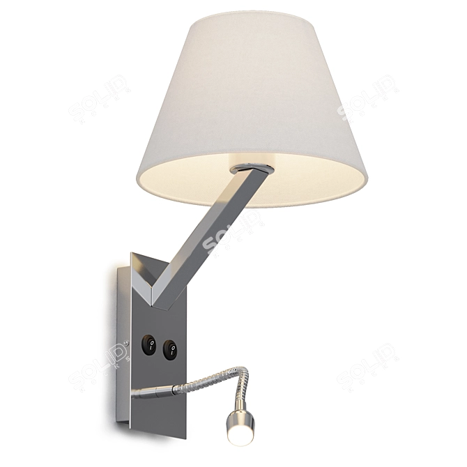 Modern Black Steel Wall Lamp 3D model image 4