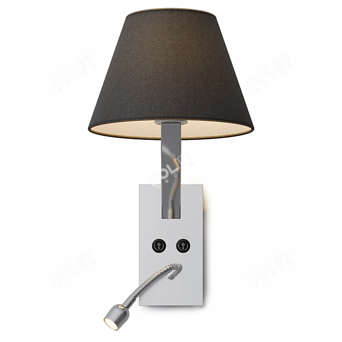 Modern Black Steel Wall Lamp 3D model image 5