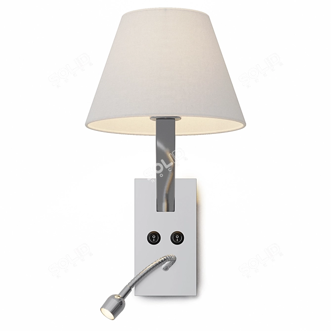 Modern Black Steel Wall Lamp 3D model image 6