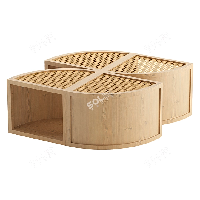 Square Block Modular Coffee Table 3D model image 2