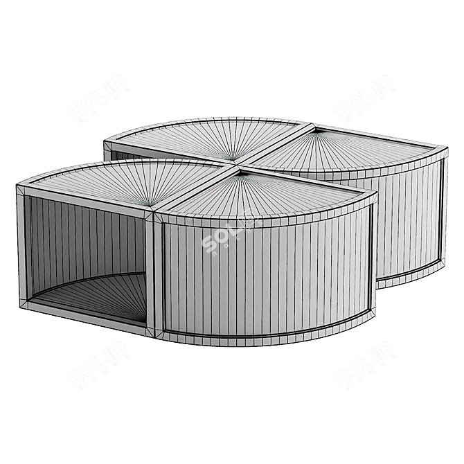 Square Block Modular Coffee Table 3D model image 5