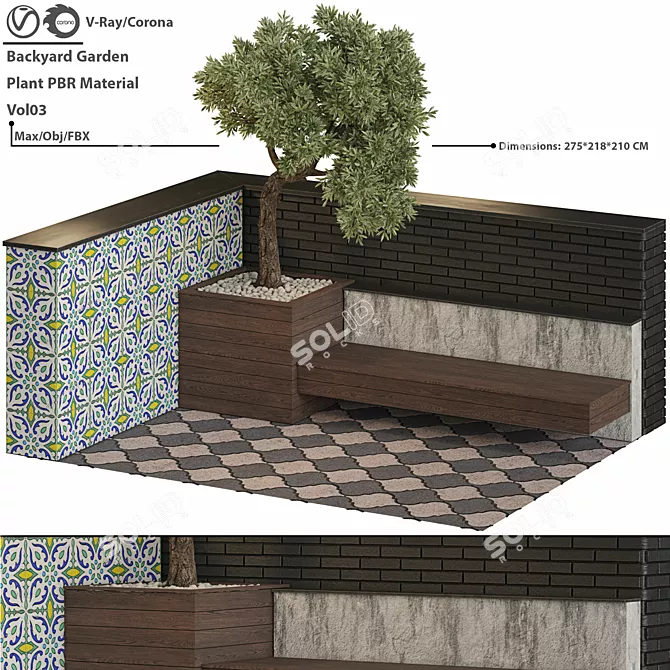  3D Seamless Garden Textures Pack 3D model image 1